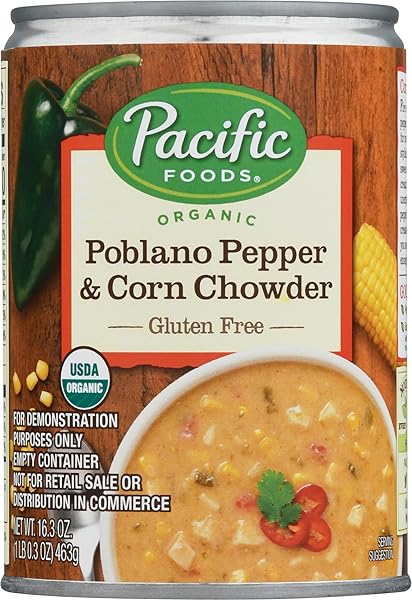 PACIFIC NATURAL FOODS PEPPER AND CORN CHOWDER SOUP, 16.3 OZ