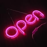 LED Open Sign,16x6 inch Open Signs for Business with Open Close Sign(Pink)