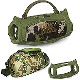 JCHPINE Silicone Cover and Hard Carrying Case for JBL Charge 6 Portable Bluetooth Speaker Accessories, Protective Cases for JBL Charge 6 AI Sound Bluetooth Speaker with Shoulder Strap (Squad)