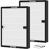 2 Packs E-200 H13 True HEPA Replacement Filter Compatible with LUNINO E-200 Air Cleaner Purifier for Home Large Room up to 1740sq.ft with Extra 4 pcs Aroma Pads