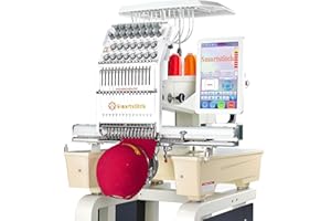 Smartstitch S-1501 Ultra Embroidery Machine with 15 Needles, 1200SPM Max Speed, 12" Touch Screen, Wifi available, 20"x14" Embroidery Area, Beast Machine Embroidering Cap, Hat, Structured Hats and more