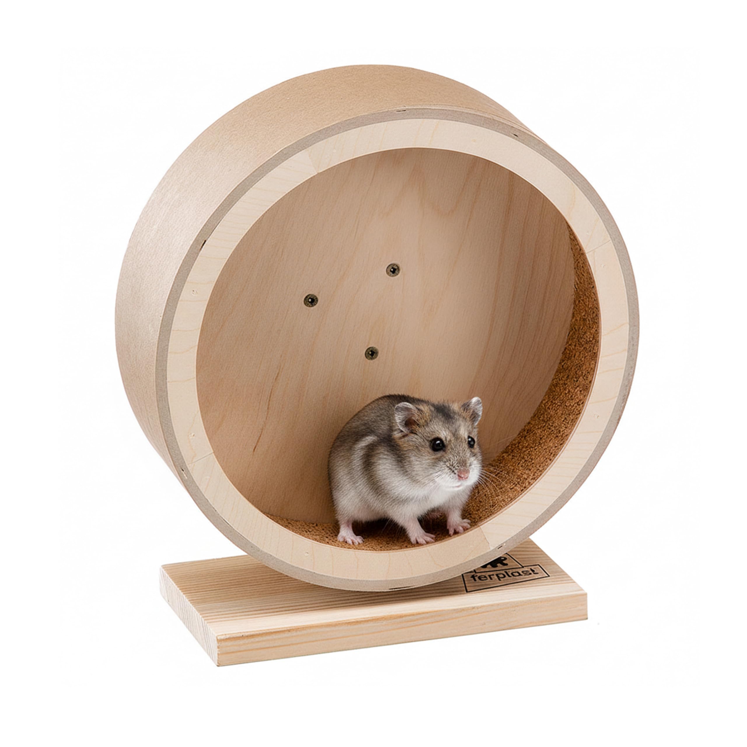 Ferplast Wooden Hamster Wheel, Wooden Toys Hamsters Mice, Running Wheel Diameter 21 cm