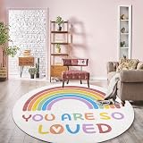 Enyhom 120cm Rainbow Kids Rug Non-slip Fluffy Play Carpet for Girls view 8