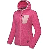 Little Donkey Andy Women's Lightweight Warm Polar Fleece Running Jacket Hooded Full-Zip Thermal Coat Hiking Travel Casual