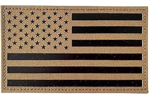 HANNAH FIT 5x3 inch Large Infrared IR US USA American Flag Patch Tactical Vest Patch Hook-Fastener Backing (Coyote Brown Tan)