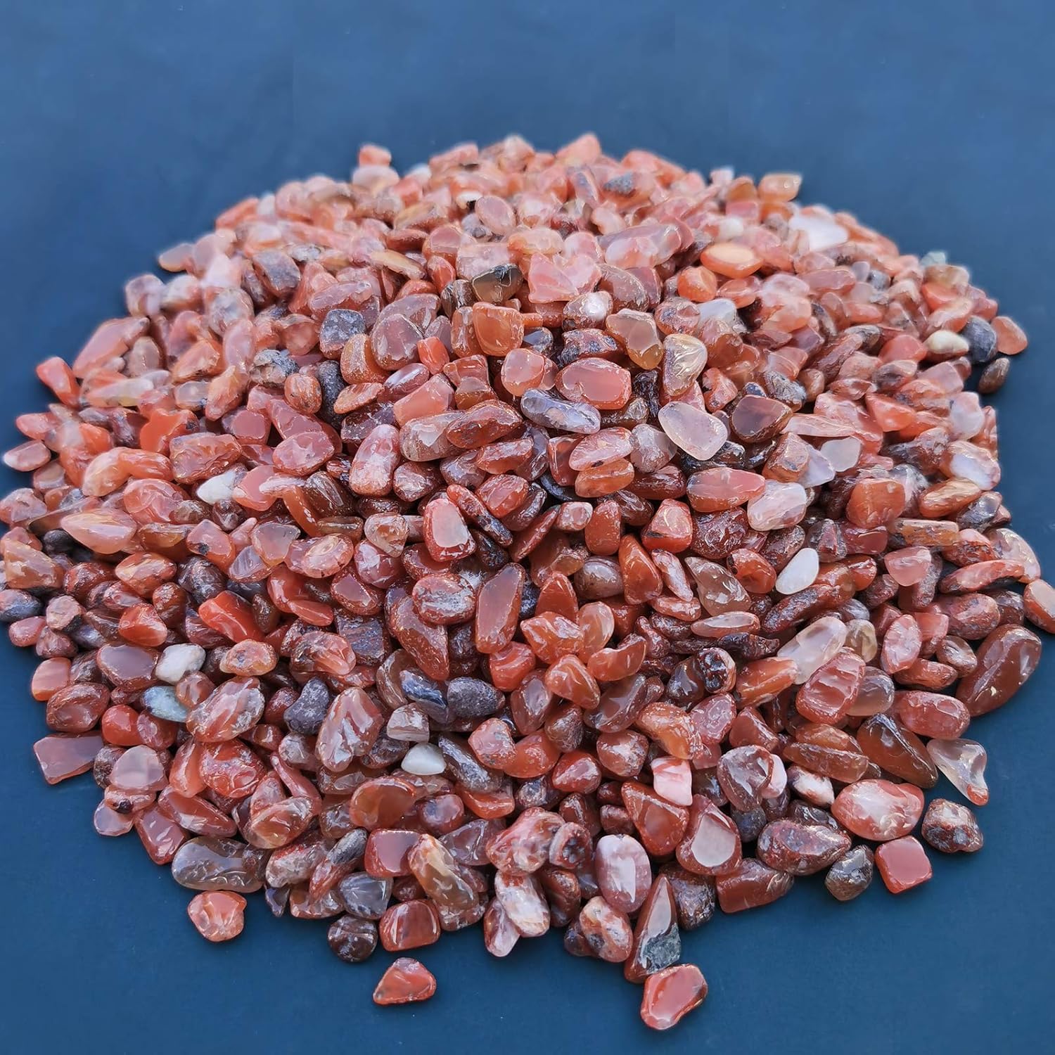 Hardscaping Materials - SACKORANGE 2 Pounds Red Stone Tumbled Chips Stone Crushed Crystal Quartz Irregular Shaped Stones for Plants Cacti & Succulents Bedding, Vase Filler, Landscape Bottom Decoration