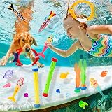 Vinitoy 24 Pcs Diving Toys Set for Pool Kids Diving Mermaids Torpedoes Rings view 3