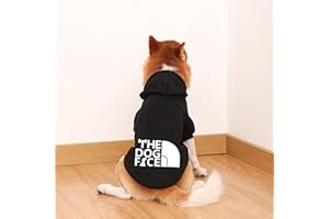 JizahPET Dog Hoodie,Comfortable, Soft and Breathable Fashion Dog Sweatshirt,Trendy Dog Hoodie Face,for Small, Medium and Large Dogs (Black, 3X-Large(Chest: 27'', Back: 21''))