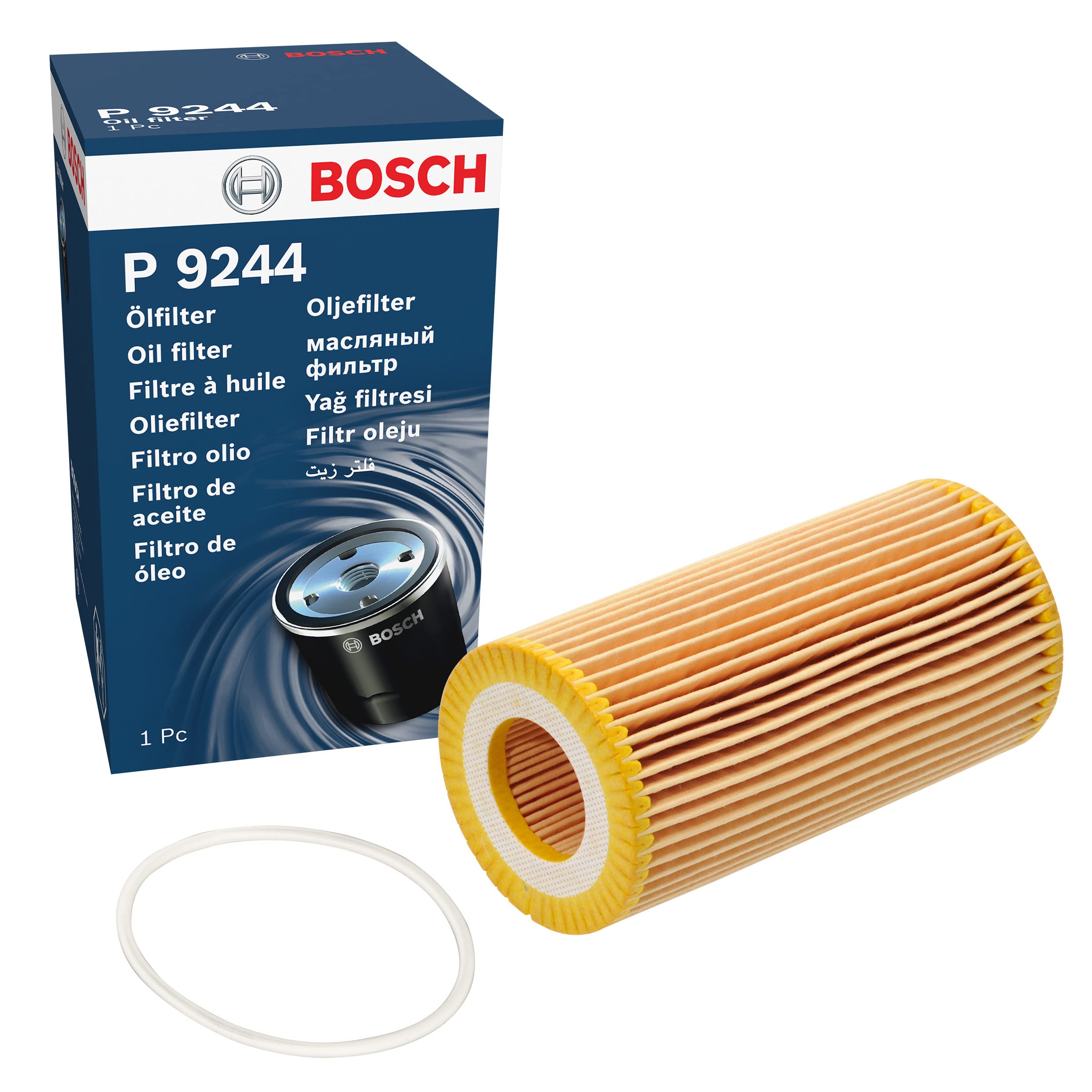 Bosch P9244 Car Oil Filter - Separates Soot and Metal Particles from Engine Oil - Provides Reliable Engine Lubrication