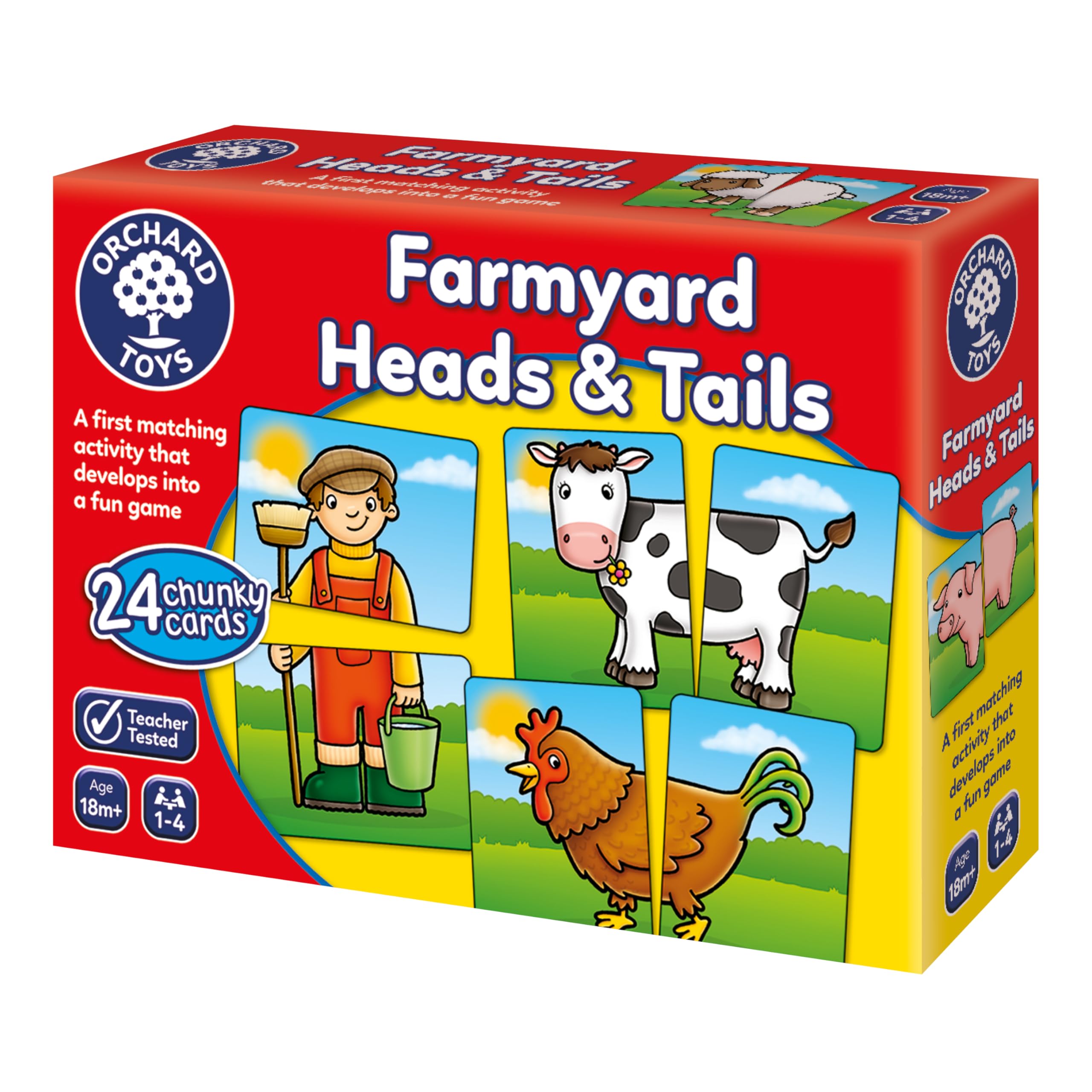 Orchard Toys Farmyard Heads and Tails Game, Memory & Matching Pairs Card Game, Educational Games and Toys for Toddler and Preschool, 18-Month-Old and Up