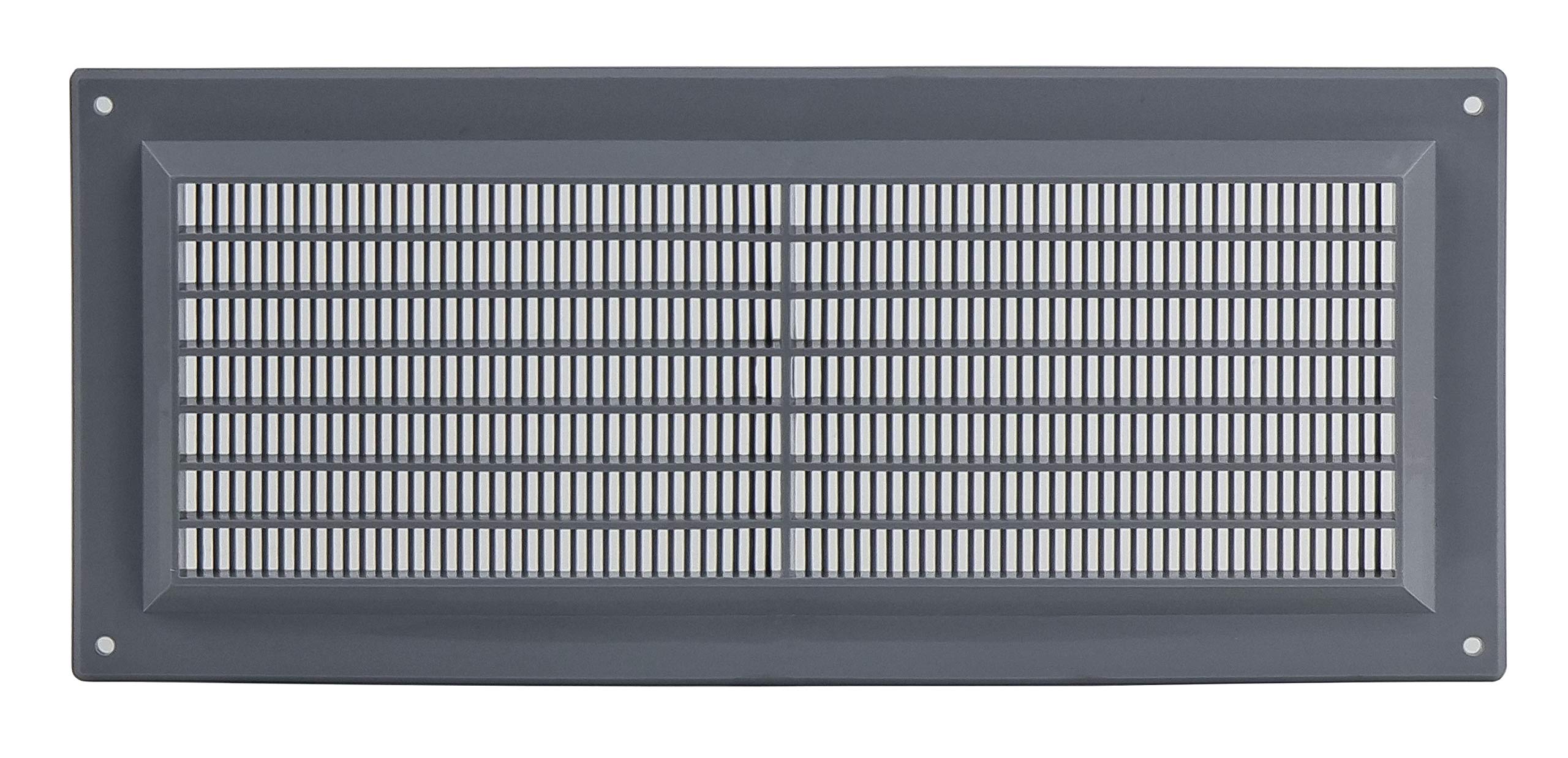 Steinberg14 Grey 300x130mm Air Vent Cover with Insect Mesh - 12x5 inch Ventilation Grilles for Walls and Ceilings - Internal Covers - Air Vents for interior walls - Plastic Ventilation Grille