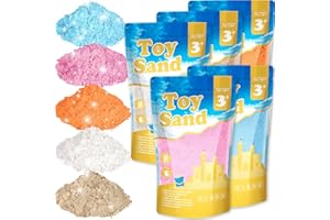 NITOY 11 Lbs Moldable Self-Sticking Sand, Never Dries Out-Fun for 3 Years and up Kids Bulk Refill for Sensory Sand Box Toys, Ideal for Shaping, Squeezing, Scooping and Rolling (5 Light Colors)