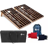Tailgating Pros Corn Hole Board Set with Bean Bags &amp; Carrying Case - 4'x2' Cornhole Bag Toss - Tournament &amp; Lightweight Options - Optional LED Lights