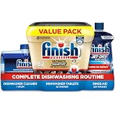 Finish Ultimate Quantum Deep Clean Bundle - Ultimate Dishwasher Detergent Pods (62ct), Jet Dry Rinse Aid (23oz) for Residue &amp; Hard Water, Dishwasher Cleaner (8.45oz) For Grease &amp; Limescale