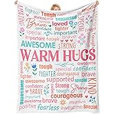 Super Soft Hug Blanket - Inspirational Healing Gift for Women Men, Cancer Support, Post Surgery Recovery, Chemo Care, Hospital Stay, Thinking of You Gift for Her, Sister, Friend, Daughter 50"x60"