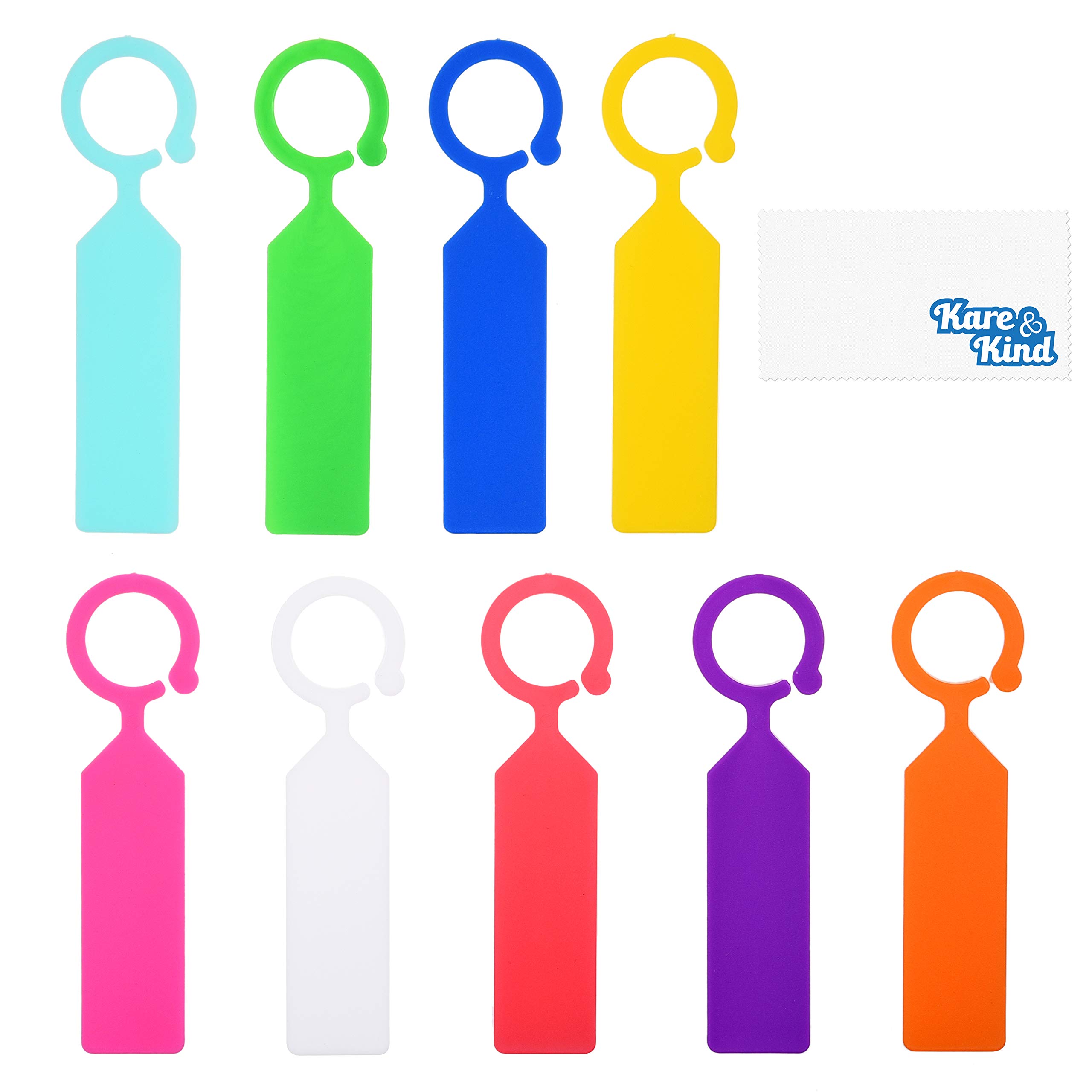 Kare & Kind 100x Ring Tag Hanging Plant Labels - Colorful Plastic Plant Hook and Tree Tags - Weatherproof and Reusable - for Gardens, Nurseries, Farms