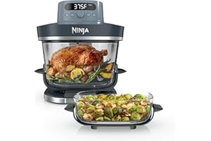Ninja Crispi Pro 6-in-1 Glass Air Fryer | 6qt & 2.5qt Glass Containers with Storage Lids | Non-Toxic | Meal Prep, Microwave, 