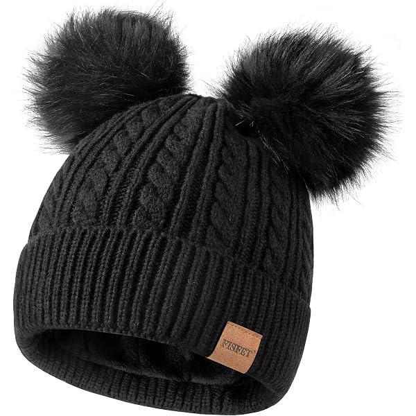 niceacsrise Beanie Women - 2 Pom Cable Knit Winter Warm  display picture 2