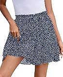 SimpleFun Womens Skorts Floral Ruffled Chiffon