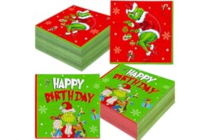 HIGZYOVN 40Pcs Merry Christmas Decorations Christmas Party Supplies Tableware Set Xmas Napkins for Happy Holidays Decorations