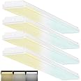 FaithSail Dimmable 4FT LED Wraparound, 4 Foot LED Light Fixture with 3 Watt/3 Lumen/3 CCT, 30W/40W/50W, 3500lm/4500lm/5500lm, 3000K/4000K/5000K, 48'' Flush Mount Light, Fluorescent Replacement, 4 Pack