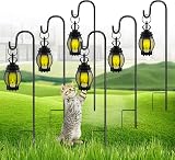 SEGNAYEN Shepherds Hook 81cm Set of 6 Black Garden Lantern Hooks