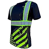 SafetyShirtz Men's SS360 Stealth and Northern Lights - Type-O and Enhanced Visibility - UPF 40 - Reflective Shirt