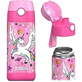 Jarlson® Kids Water Bottle MALI [12OZ] - No Straw Stainless Steel Thermo Bottle - Insulated Waterbottle Leak Proof for School & Sports - Thermo Tumbler for Boys & Girls (Unicorn)