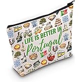 WCGXKO Portugal Souvenir Makeup Bag Portugal Themed Gift Portugal Trip Gift Portugal Culture Gift (Portugal Bag)