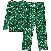 Ekouaer Women's Pajamas Set 2 Piece Fuzzy Lounge Set Long Sleeve Sleepwear Fall Winter Loungewear Outfits Matching Clothes