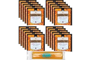 Twinings Discovery Collection Golden Caramel Rooibos, 20 Large Leaf Pyramid Tea Bags with By The Cup Honey Sticks
