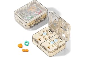 Pill Cutter Splitter for Tiny Small Large Pills - 1/2 1/3 1/4 Pill Splitter with Storage for Multiple Pills Cutting - Accurat