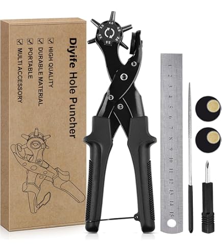Sourcingmap a10102800ux0148 lederen riem pakking holle gat pons/snijder