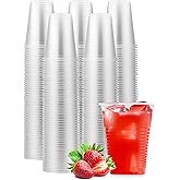 Munfix 250 Pack 12 Oz Clear Plastic Cups, Disposable Drinking Cups, Plastic Party Cups, Transparent Plastic Cups Bulk for Birthday Parties, Picnics, Ceremonies, and All Events