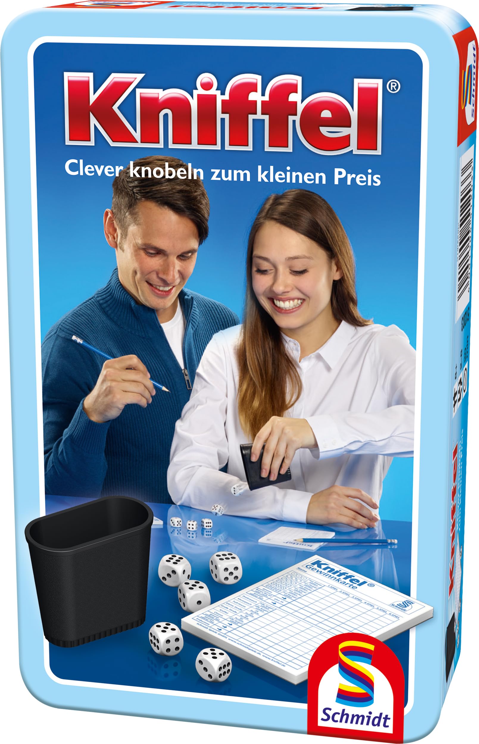 Schmidt Spiele 51203 Kniffel, Bring Mich mit Spiel in der Metalldose, bunt