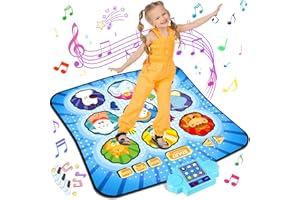 MAVREC TOYS Dance Mat, Kids Dance Mat Toys for Girls, Christmas Birthday Gifts for 3 4 5 6 7 8 + Year Old Girls, Dance Pad with LED Lights, 8 Challenge Levels, 8 Demo Songs, Adjustable Volume