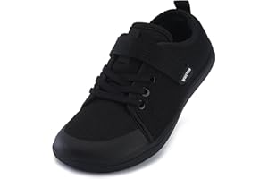 WHITIN Little/Big Kid Barefoot Shoes | Boys/Girls Lace-up Minimalist Sneakers | Wide Toe Box | Natural Flexible Fit