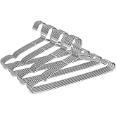 TIMMY 40 Pack Stainless Steel Wire Clothes Hangers, 16.5 in, Silver | Stainless steel construction, Heavy Duty 3.2mm Metal Coat Hangers, Rust-resistant surface, Shoulder grooves, Rubber end caps
