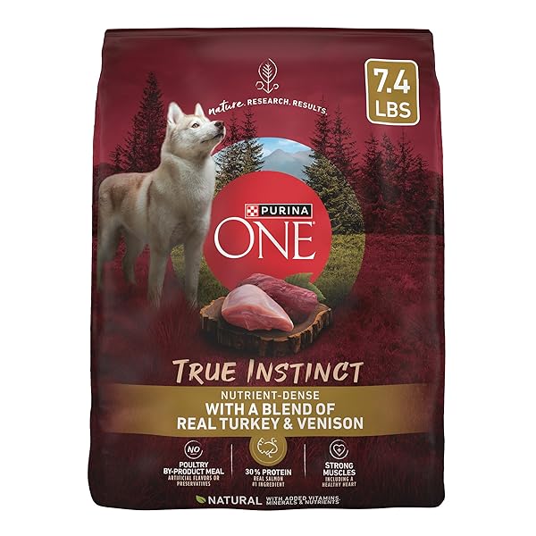 PURINA ONE TRUE INSTINCT WITH A BLEND OF REAL TURKEY AND VENISON DRY DOG FOOD – 7.4 LB. BAG