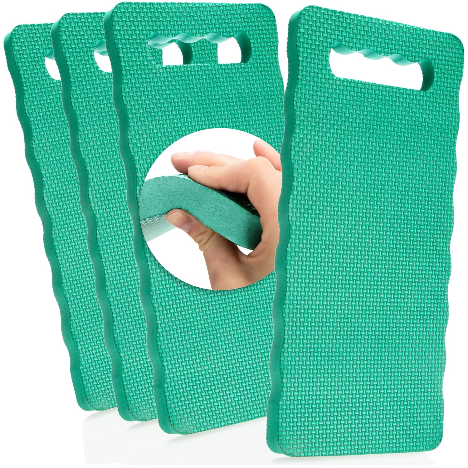 com-four® 4x knee cushions for the garden - knee mat for gardening - knee pads for crafts and leisure - knee protection mat water-resistant, heat-insulating (green - 4 pieces)