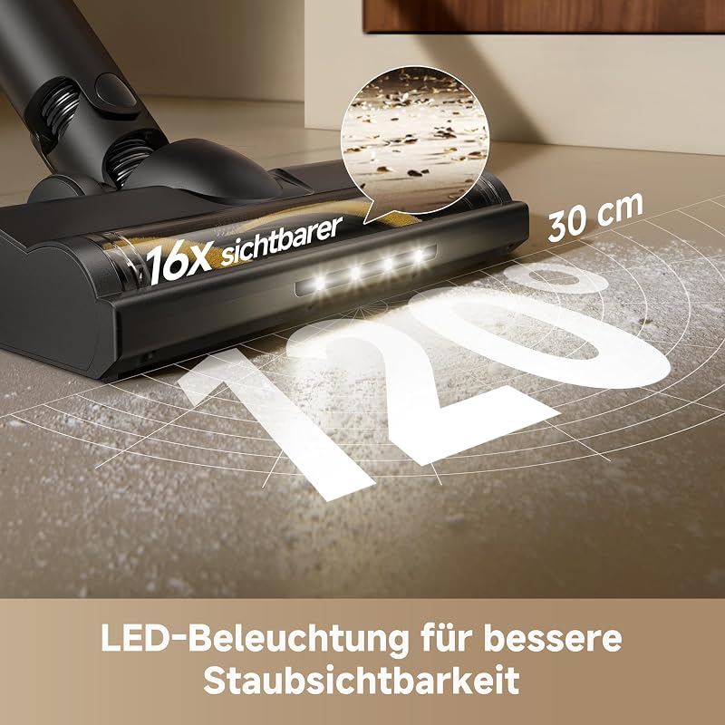 R10s Lite-A Akku Staubsauger, 25 000Pa/75 AW Saugkraft, Klapprohr