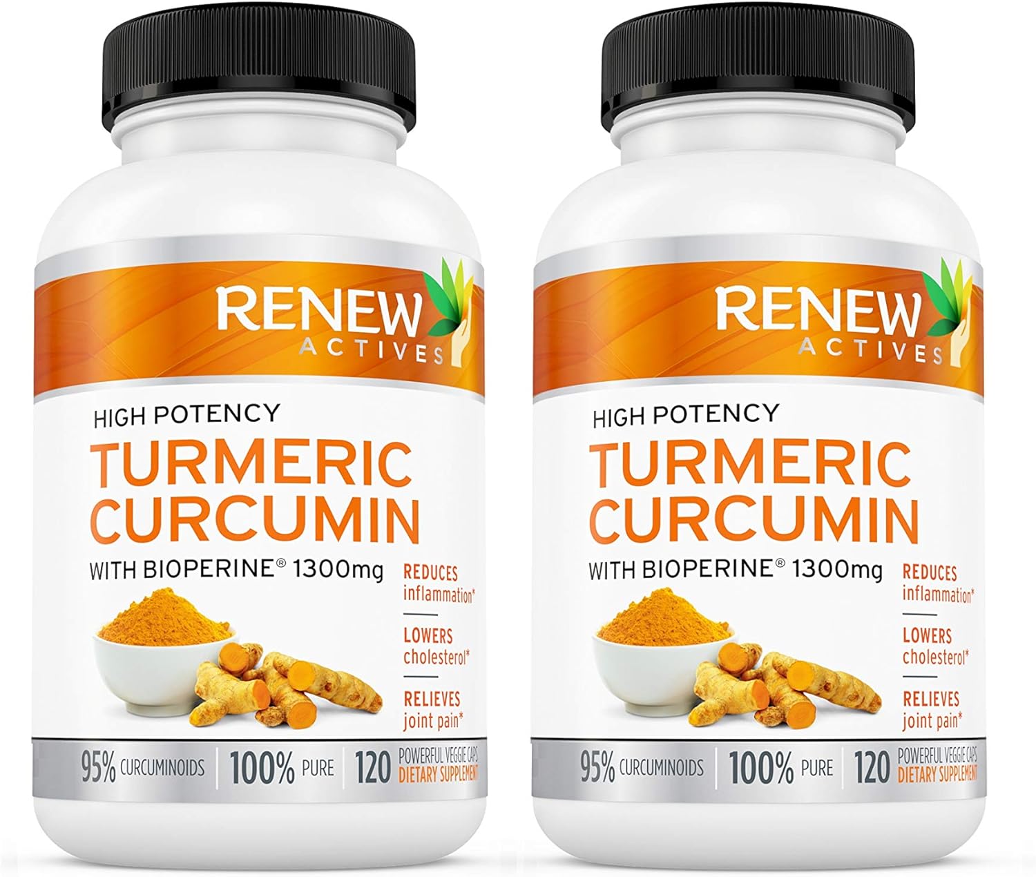 DOUBLE STRENGTH TURMERIC + BLACK PEPPER Capsules! 2 Month Supply! 1300mg! NonGMO Turmeric