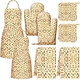 Cotwinter 8 Pcs Passover Kitchen Accessories Set Include Passover Apron Oven Mitts Pot Holders Kitchen Towel Matzah Print Design for Pesach Seder and Cooking Gifts