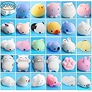 Mochi Animals Stress Toys, Outee 30 Pcs Mochi Squishy Toy Mini Animal Squishy Stress Relief Animal Toys Mochi Squeeze Toys Mini Seal Bear Cat Tiger Pig Smile Cloud Squishies, Random Color