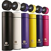 Insulated bottle,Coffee bottle,Tea Infuser Bottle,Smart Sports Water Bottle with LED Temperature Display,Double Wall Vacuum Insulated Water Bottle, Stay Hot for 24 Hrs,Cold for 24 Hrs (Black)