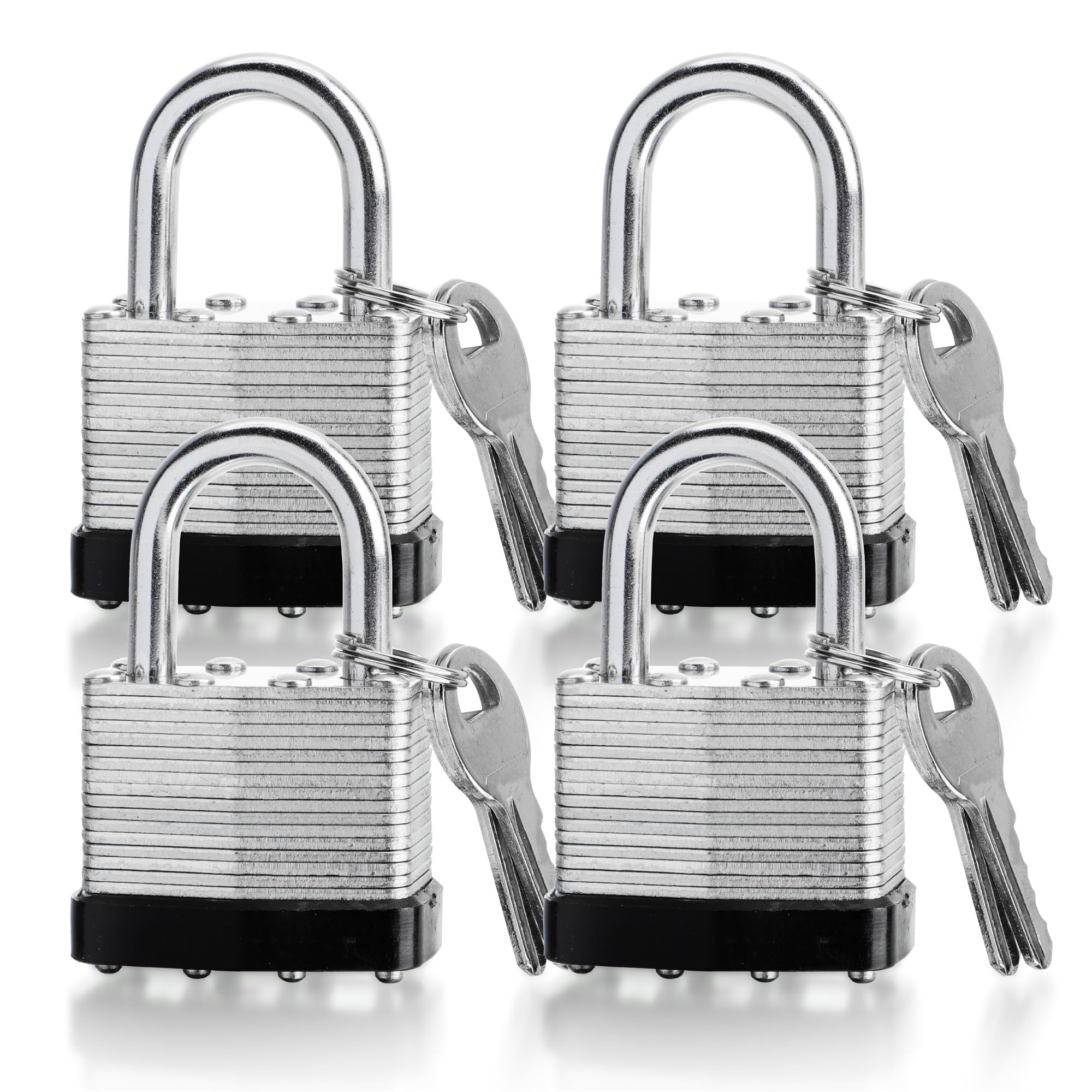 4 Pack Keyed Alike Padlocks 40mm High Security Heavy Duty Locks for Toolbox Warehouse Outdoor Padlocks with Same Keys