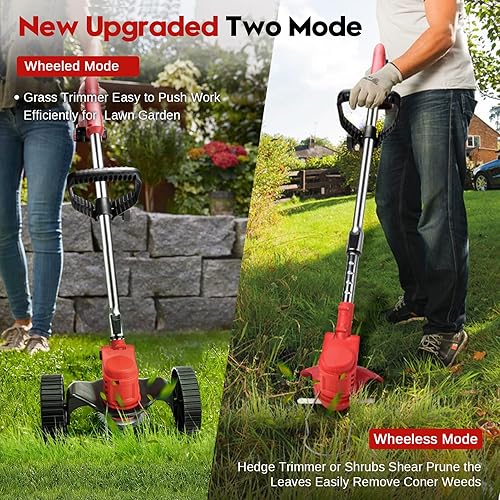 Cordless Weeder Mower Battery Powered 21V 2000mAh, Electric Weeder
