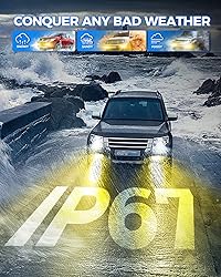 Marsauto H8 H11 Yellow Fog Light Bulb, 10000LM H9