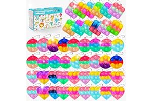 SINFOX 57PCS Party Favors for Kids,Fidget Toys Bulk Its Birthday Party Favors for Kids Toddlers Adult, Small Classroom Prizes Box Fidgets Toys for Kids, Treasure Chest, Goodie Bag Stuffers, Bubbles Poppers