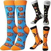 Coume 3 Pairs Novelty Basketball Socks Basketball Funny Gifts Winter Socks for Cold Weather Women Men Christmas Sports Party Favor